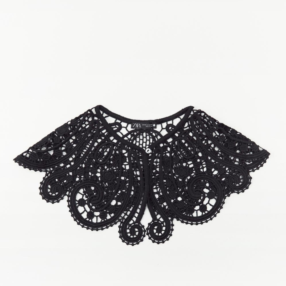 Zara Black Crochet Collar